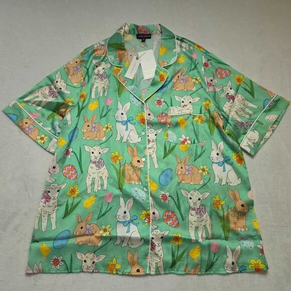 New XL Karen Mabon Anthropologie A basket full of joy bunny & chicks pajama set - Picture 4 of 12